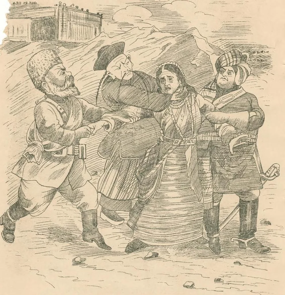 An illustration from Cartoons from the "Hindi Punch" : 1904., 1904, leaf 121