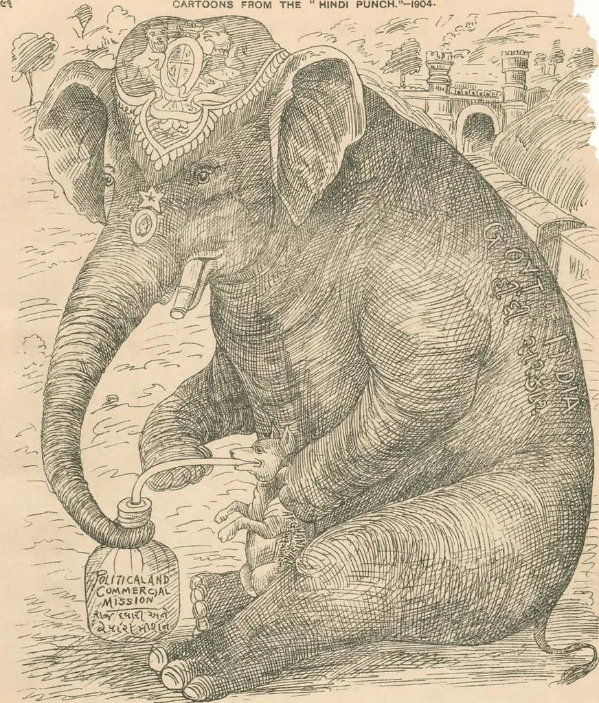 An illustration from Cartoons from the "Hindi Punch" : 1904., 1904, leaf 122