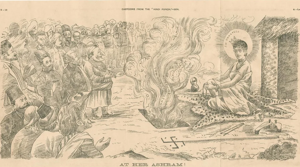 An illustration from Cartoons from the "Hindi Punch" : 1904., 1904, leaf 43