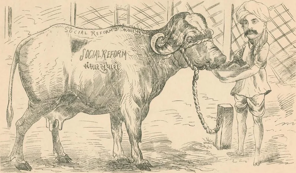 An illustration from Cartoons from the "Hindi Punch" : 1904., 1904, leaf 53