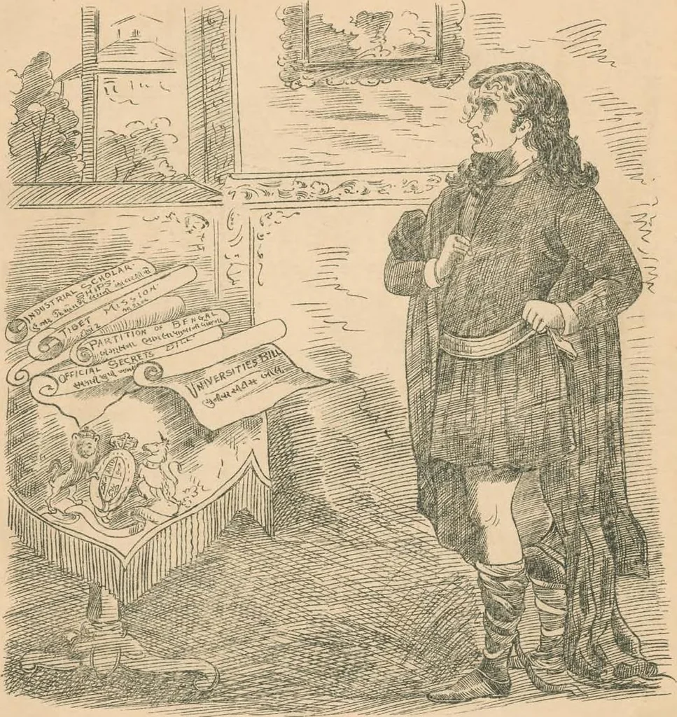 An illustration from Cartoons from the "Hindi Punch" : 1904., 1904, leaf 55