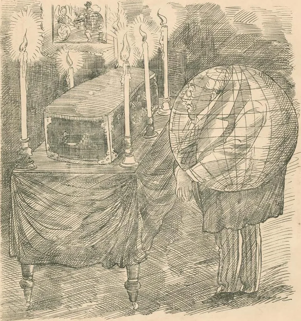 An illustration from Cartoons from the "Hindi Punch" : 1904., 1904, leaf 56