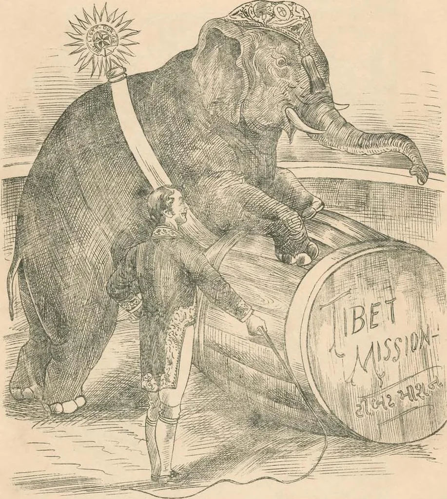 An illustration from Cartoons from the "Hindi Punch" : 1904., 1904, leaf 60