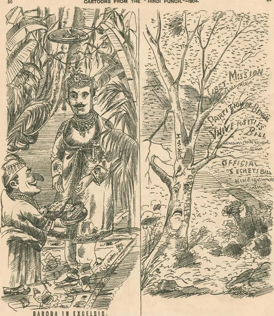 An illustration from Cartoons from the "Hindi Punch" : 1904., 1904, leaf 62