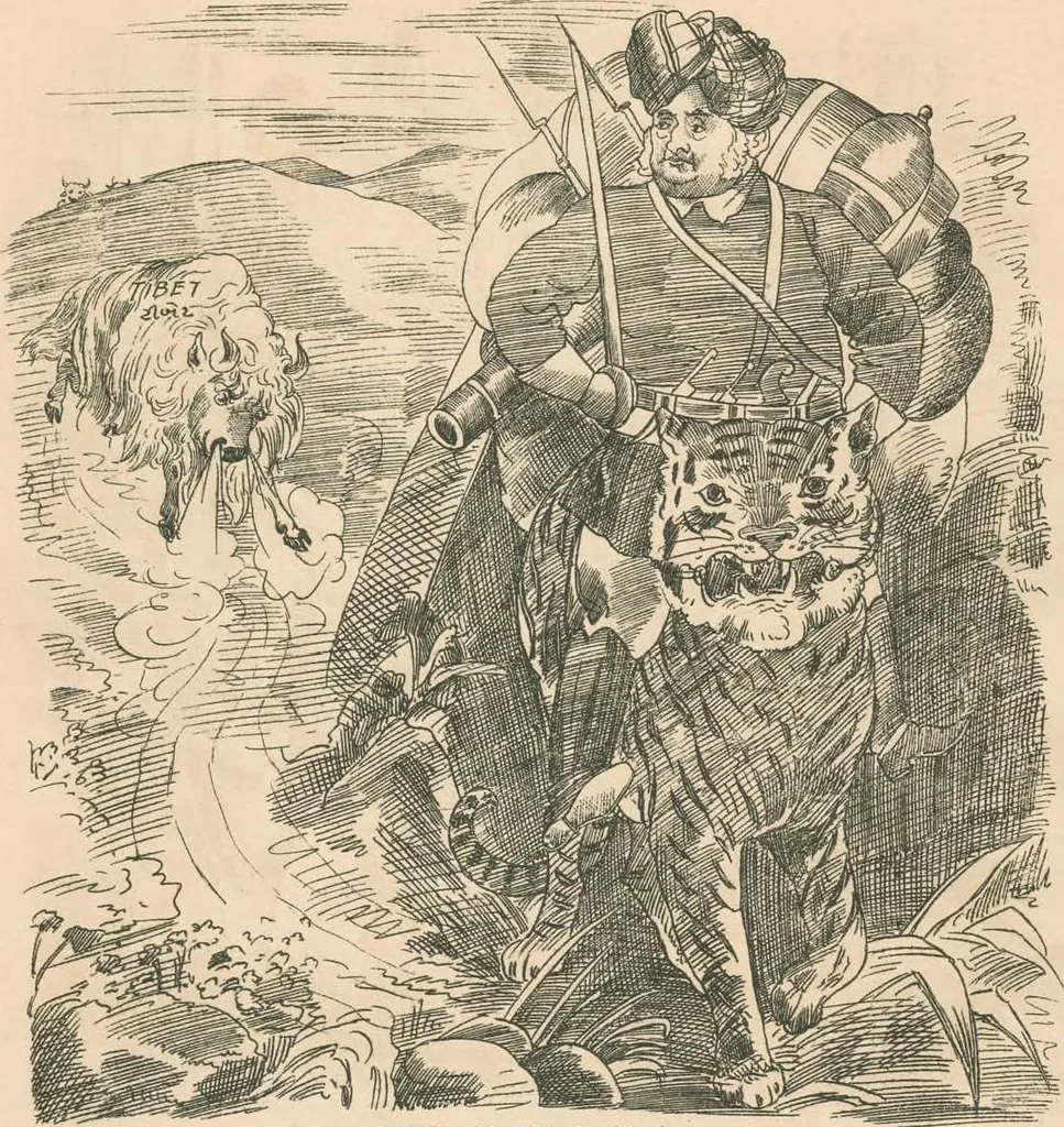 An illustration from Cartoons from the "Hindi Punch" : 1904., 1904, leaf 66