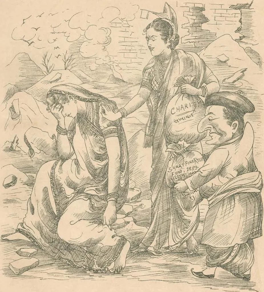 An illustration from Cartoons from the "Hindi Punch" : 1904., 1904, leaf 73