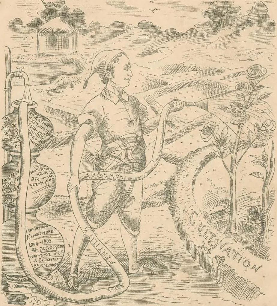 An illustration from Cartoons from the "Hindi Punch" : 1904., 1904, leaf 76