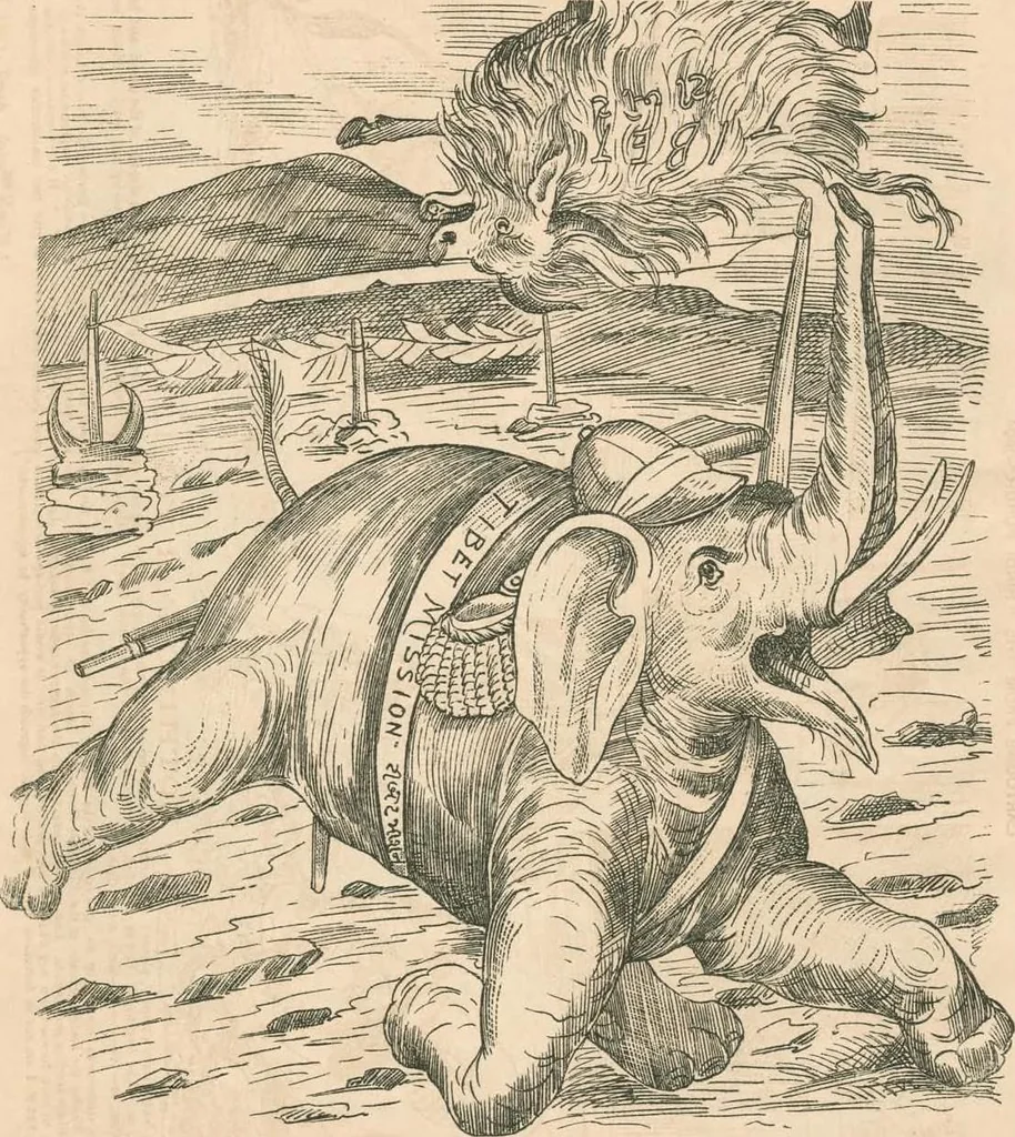 An illustration from Cartoons from the "Hindi Punch" : 1904., 1904, leaf 79