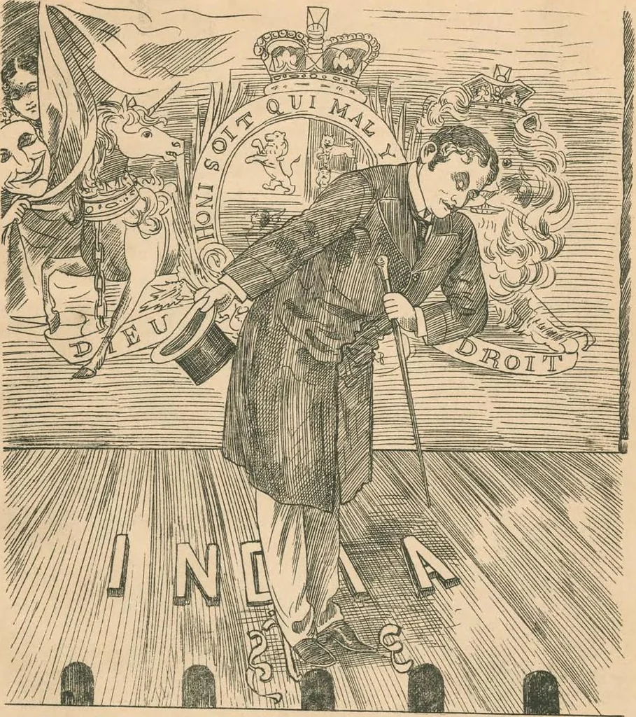 An illustration from Cartoons from the "Hindi Punch" : 1904., 1904, leaf 87