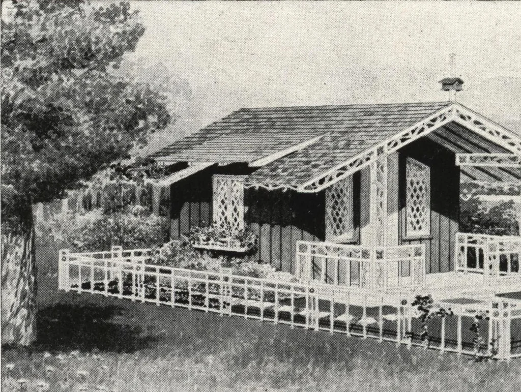 An illustration from Catalog of garden furniture, arbors, pergolas, gateways, trellises, fences, etc., 1920, leaf 105