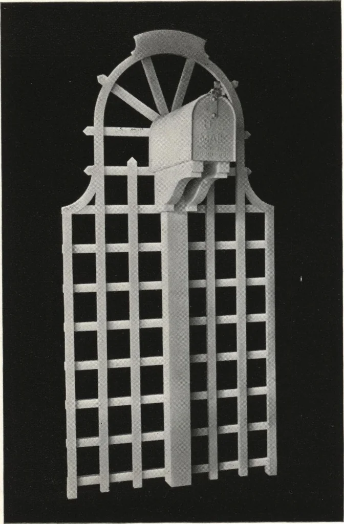 An illustration from Catalog of garden furniture, arbors, pergolas, gateways, trellises, fences, etc., 1920, leaf 109