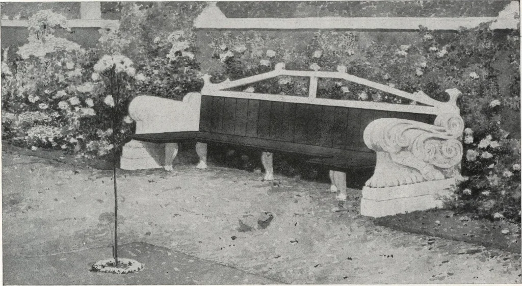 An illustration from Catalog of garden furniture, arbors, pergolas, gateways, trellises, fences, etc., 1920, leaf 14