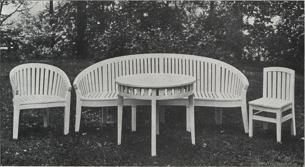 An illustration from Catalog of garden furniture, arbors, pergolas, gateways, trellises, fences, etc., 1920, leaf 20