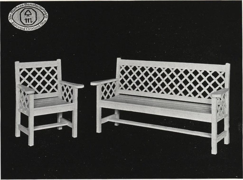 An illustration from Catalog of garden furniture, arbors, pergolas, gateways, trellises, fences, etc., 1920, leaf 21