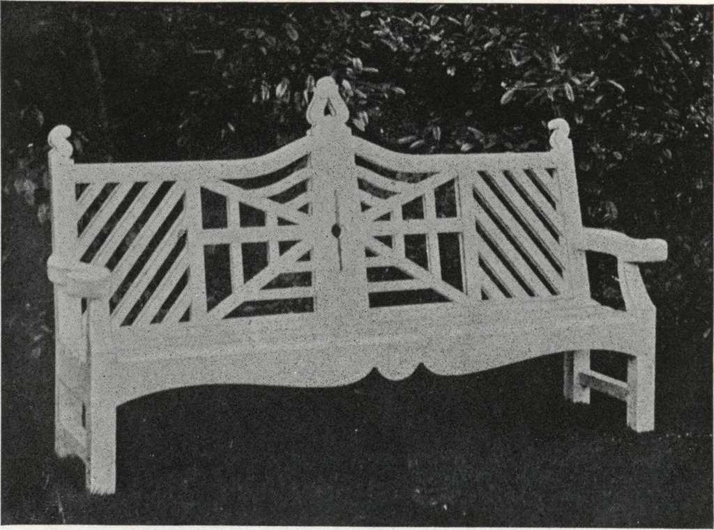 An illustration from Catalog of garden furniture, arbors, pergolas, gateways, trellises, fences, etc., 1920, leaf 29