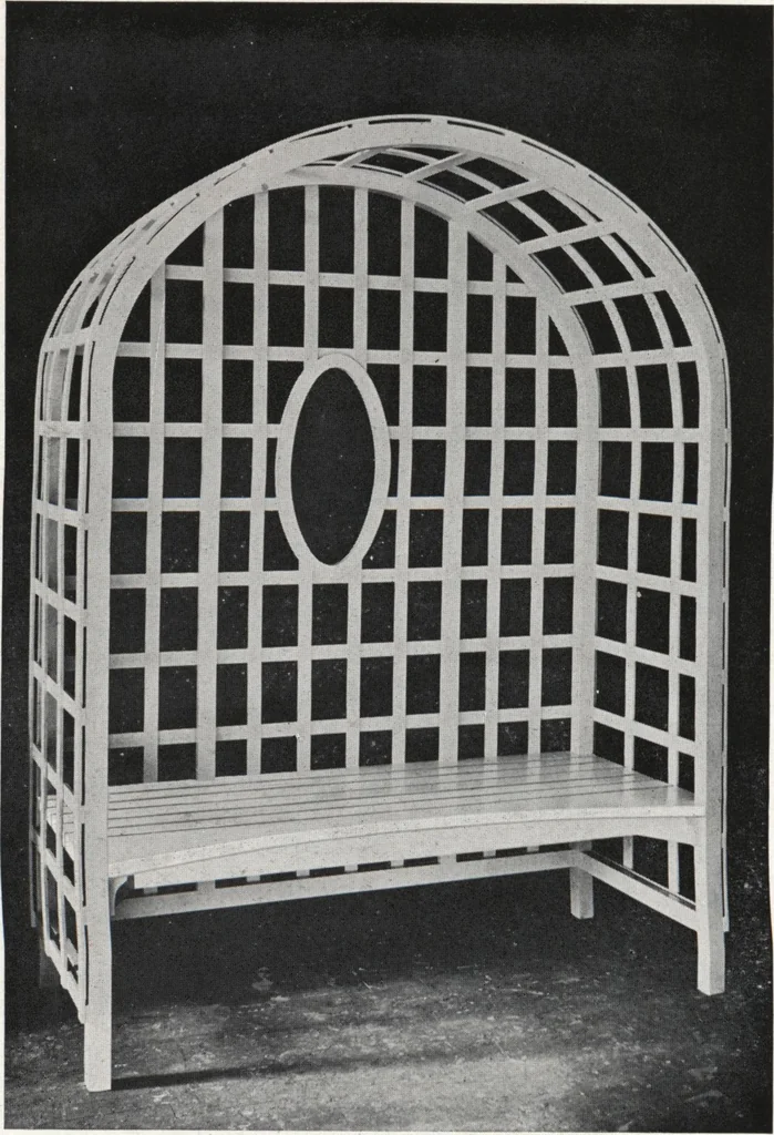 An illustration from Catalog of garden furniture, arbors, pergolas, gateways, trellises, fences, etc., 1920, leaf 29