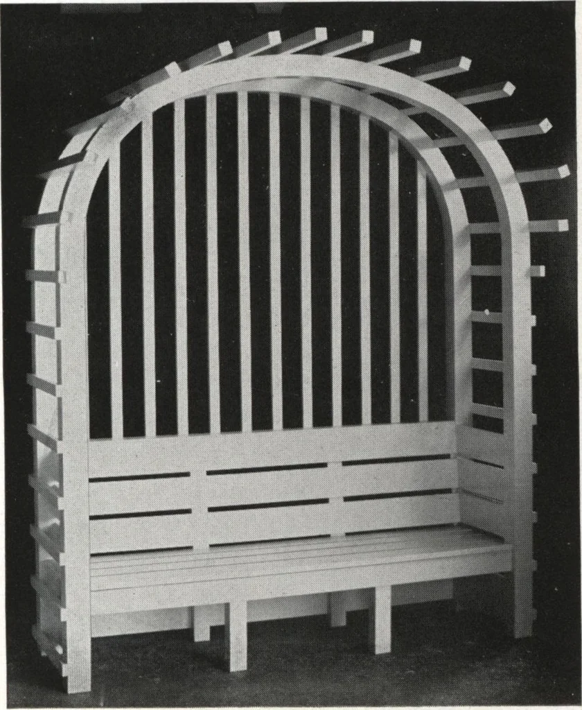 An illustration from Catalog of garden furniture, arbors, pergolas, gateways, trellises, fences, etc., 1920, leaf 30