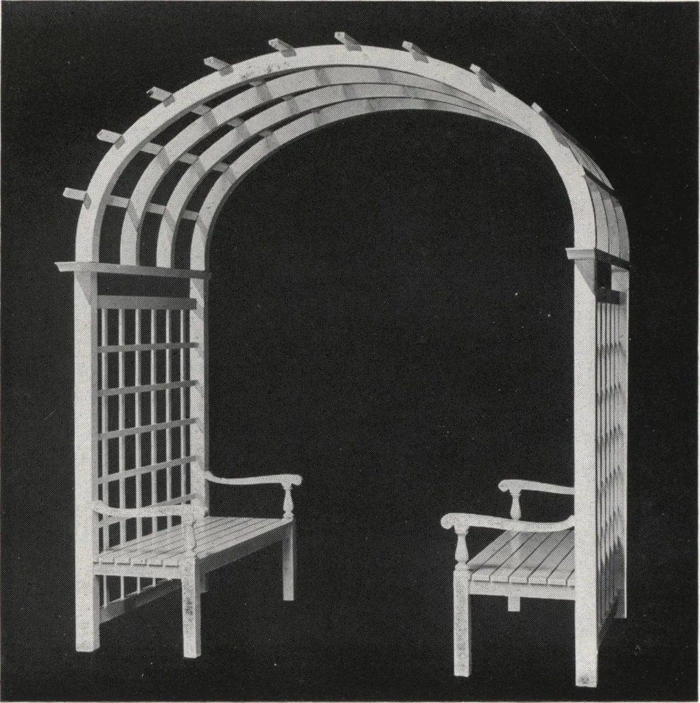 An illustration from Catalog of garden furniture, arbors, pergolas, gateways, trellises, fences, etc., 1920, leaf 30