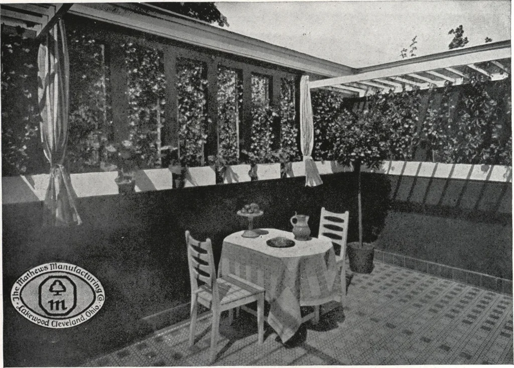 An illustration from Catalog of garden furniture, arbors, pergolas, gateways, trellises, fences, etc., 1920, leaf 35
