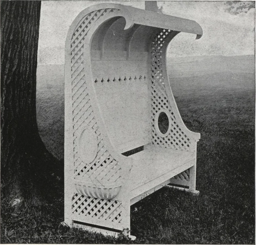 An illustration from Catalog of garden furniture, arbors, pergolas, gateways, trellises, fences, etc., 1920, leaf 40