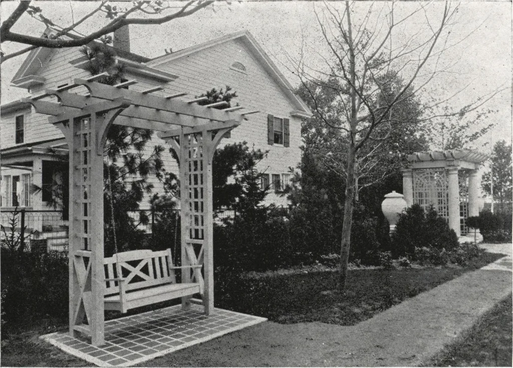 An illustration from Catalog of garden furniture, arbors, pergolas, gateways, trellises, fences, etc., 1920, leaf 43