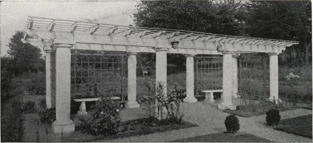 An illustration from Catalog of garden furniture, arbors, pergolas, gateways, trellises, fences, etc., 1920, leaf 45