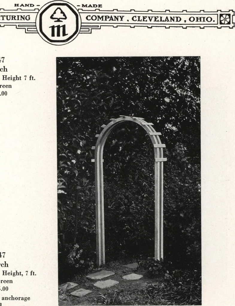 An illustration from Catalog of garden furniture, arbors, pergolas, gateways, trellises, fences, etc., 1920, leaf 46