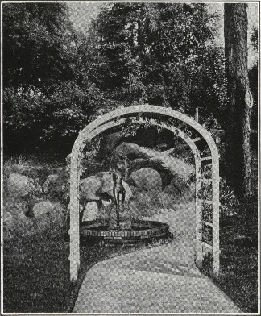 An illustration from Catalog of garden furniture, arbors, pergolas, gateways, trellises, fences, etc., 1920, leaf 47