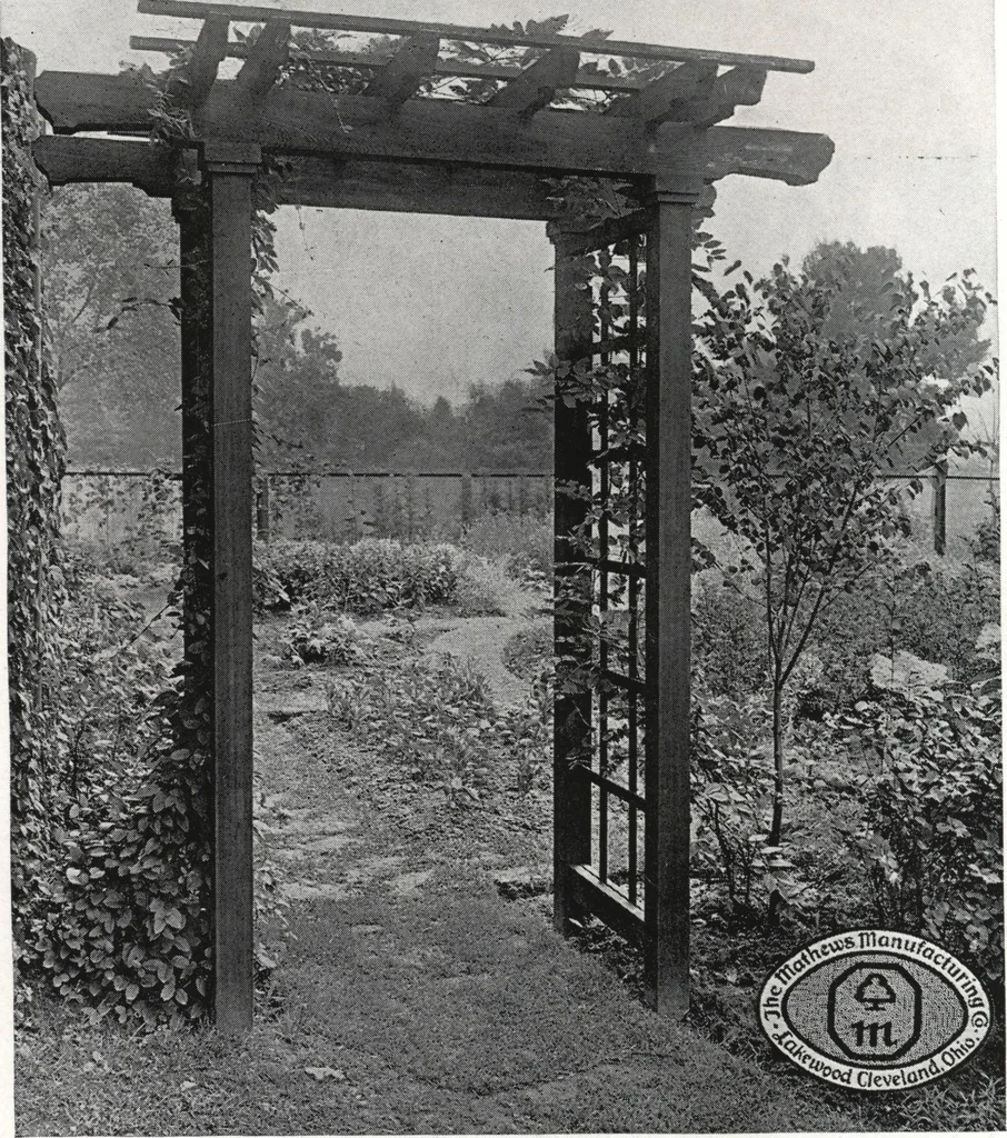 An illustration from Catalog of garden furniture, arbors, pergolas, gateways, trellises, fences, etc., 1920, leaf 49