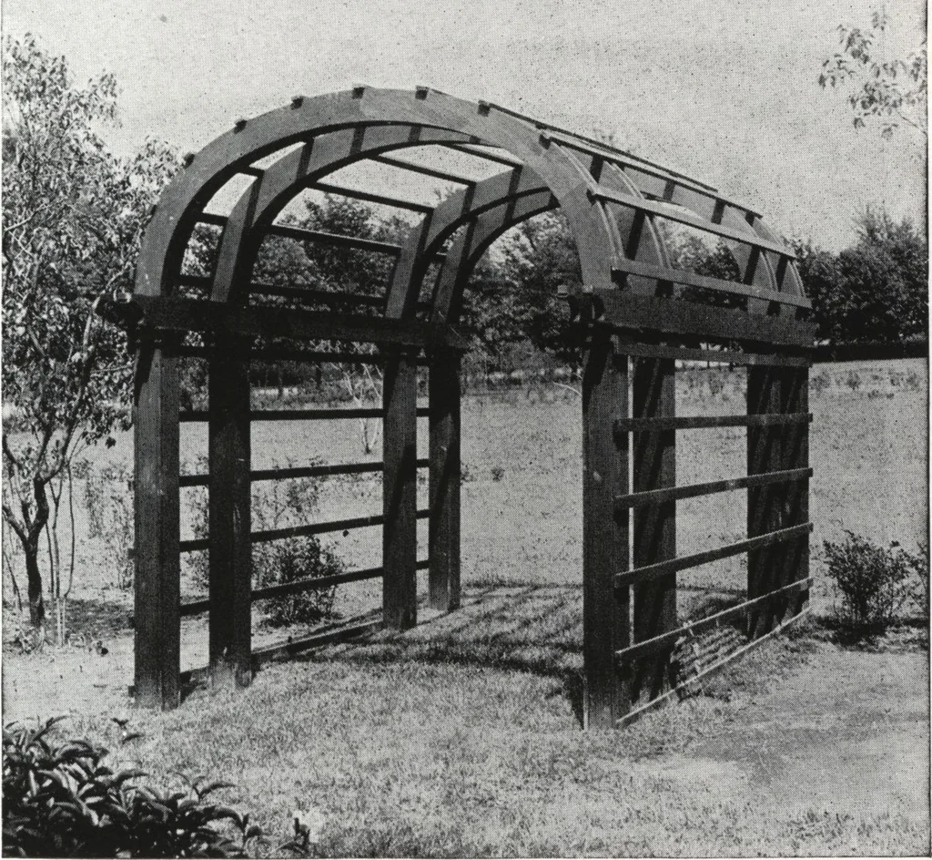 An illustration from Catalog of garden furniture, arbors, pergolas, gateways, trellises, fences, etc., 1920, leaf 50