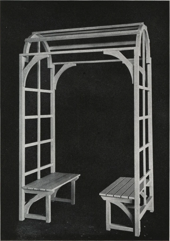 An illustration from Catalog of garden furniture, arbors, pergolas, gateways, trellises, fences, etc., 1920, leaf 52