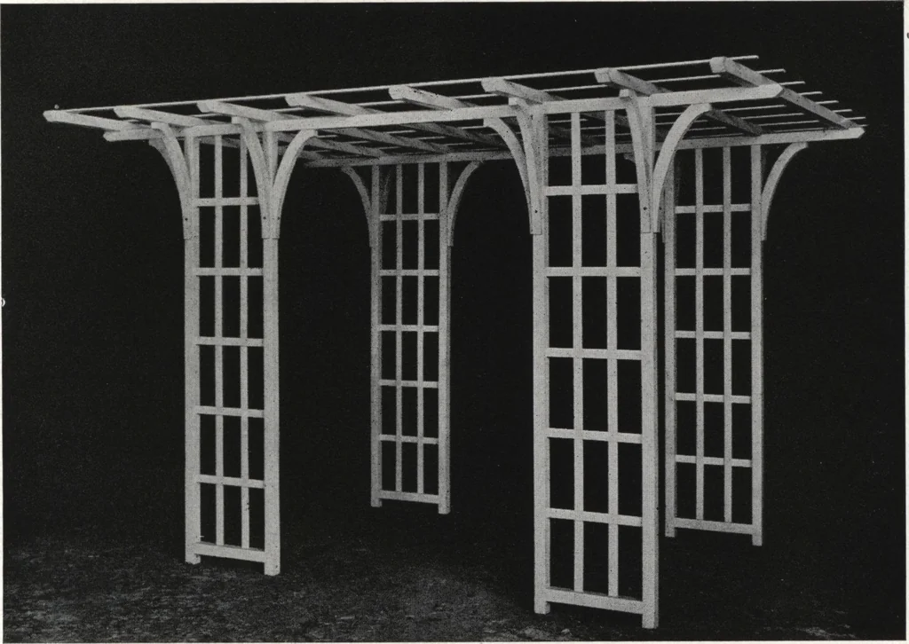 An illustration from Catalog of garden furniture, arbors, pergolas, gateways, trellises, fences, etc., 1920, leaf 54