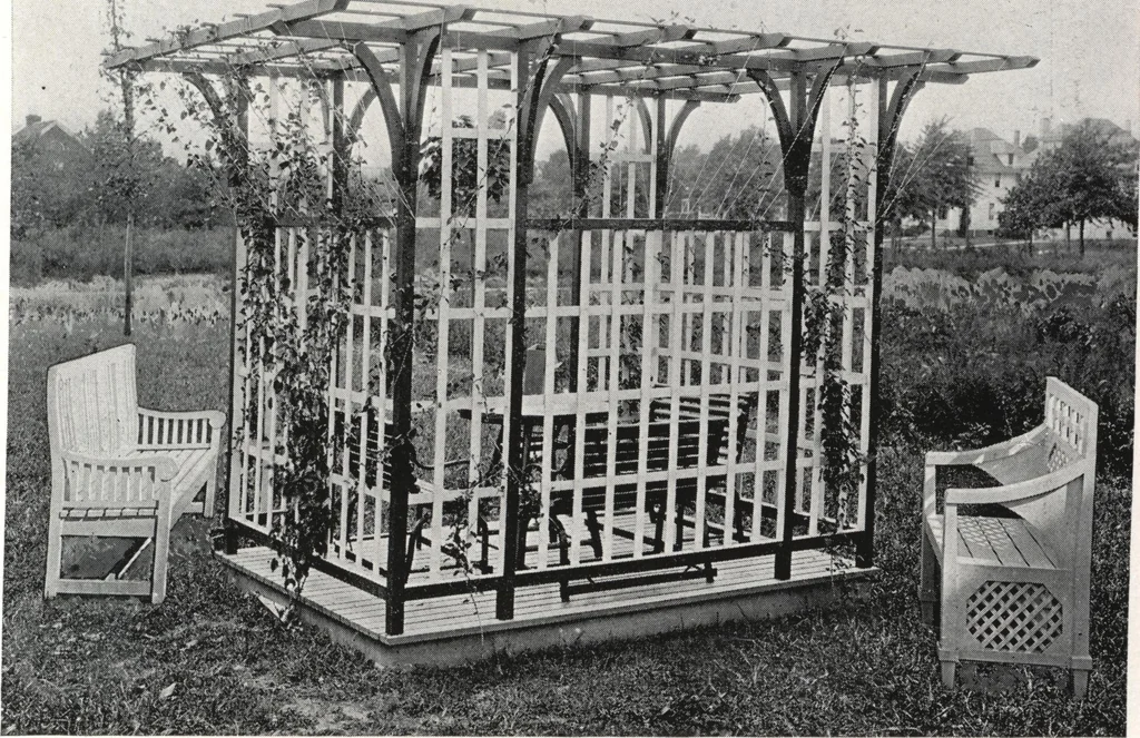 An illustration from Catalog of garden furniture, arbors, pergolas, gateways, trellises, fences, etc., 1920, leaf 58