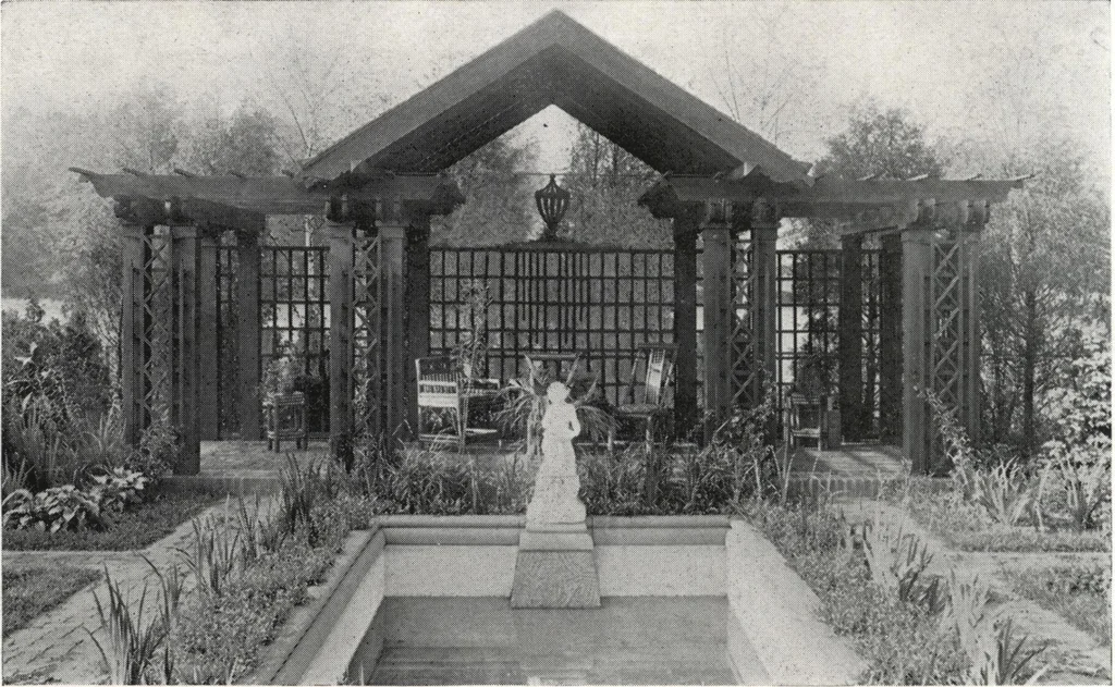 An illustration from Catalog of garden furniture, arbors, pergolas, gateways, trellises, fences, etc., 1920, leaf 59