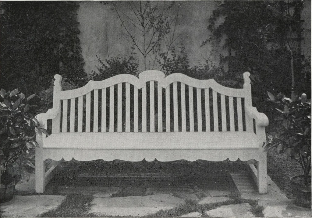 An illustration from Catalog of garden furniture, arbors, pergolas, gateways, trellises, fences, etc., 1920, leaf 6