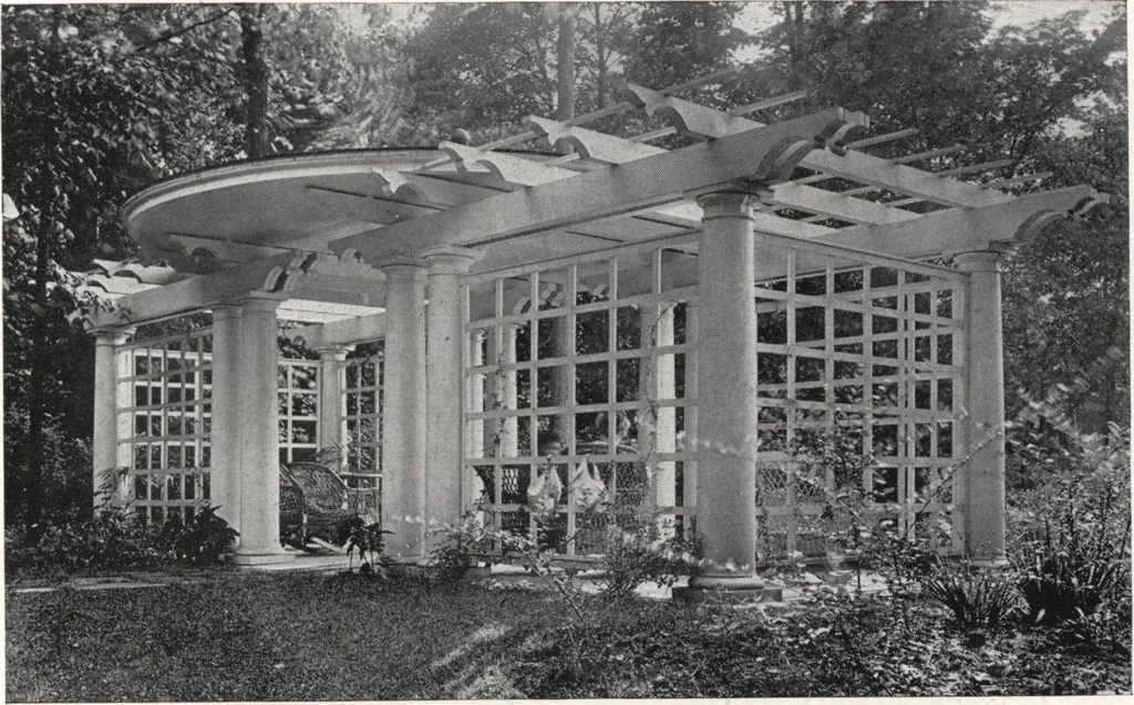 An illustration from Catalog of garden furniture, arbors, pergolas, gateways, trellises, fences, etc., 1920, leaf 60