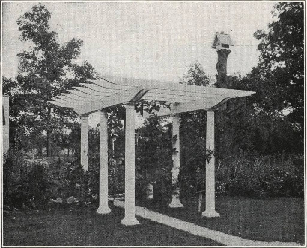 An illustration from Catalog of garden furniture, arbors, pergolas, gateways, trellises, fences, etc., 1920, leaf 63
