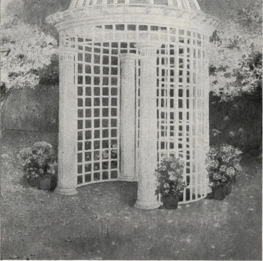 An illustration from Catalog of garden furniture, arbors, pergolas, gateways, trellises, fences, etc., 1920, leaf 64