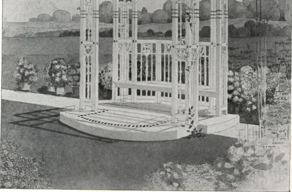 An illustration from Catalog of garden furniture, arbors, pergolas, gateways, trellises, fences, etc., 1920, leaf 64