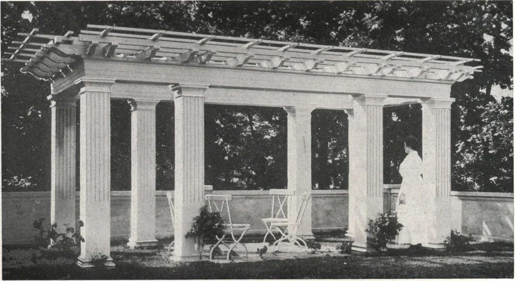 An illustration from Catalog of garden furniture, arbors, pergolas, gateways, trellises, fences, etc., 1920, leaf 65