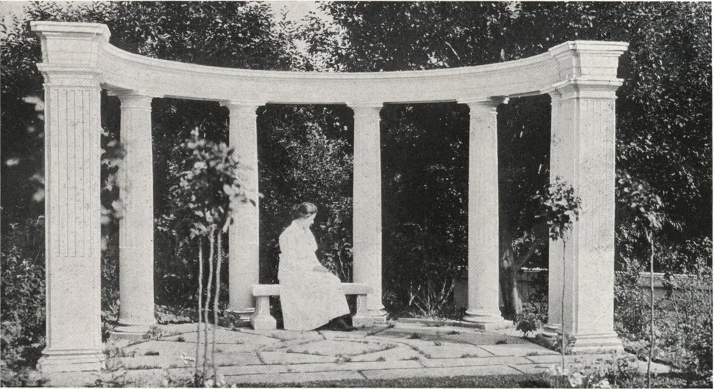 An illustration from Catalog of garden furniture, arbors, pergolas, gateways, trellises, fences, etc., 1920, leaf 65