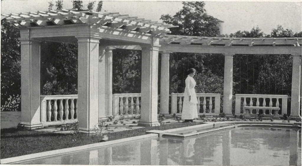 An illustration from Catalog of garden furniture, arbors, pergolas, gateways, trellises, fences, etc., 1920, leaf 66