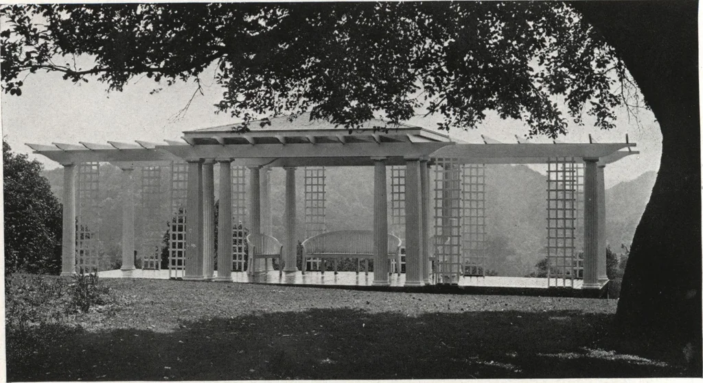 An illustration from Catalog of garden furniture, arbors, pergolas, gateways, trellises, fences, etc., 1920, leaf 67
