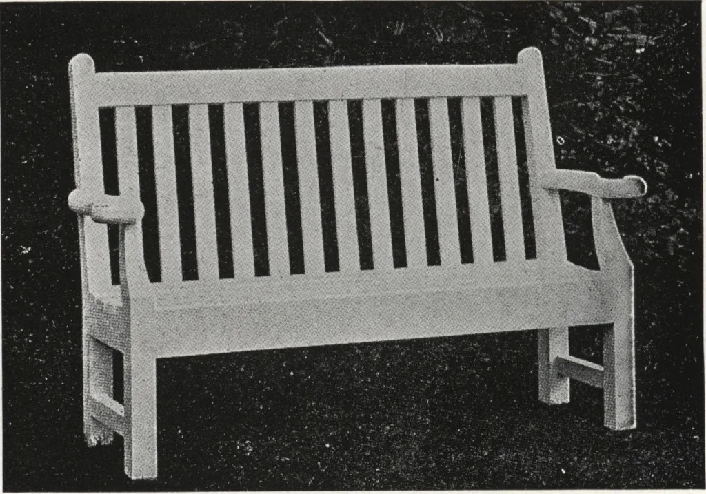 An illustration from Catalog of garden furniture, arbors, pergolas, gateways, trellises, fences, etc., 1920, leaf 7