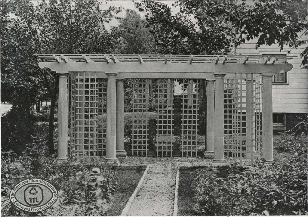 An illustration from Catalog of garden furniture, arbors, pergolas, gateways, trellises, fences, etc., 1920, leaf 70