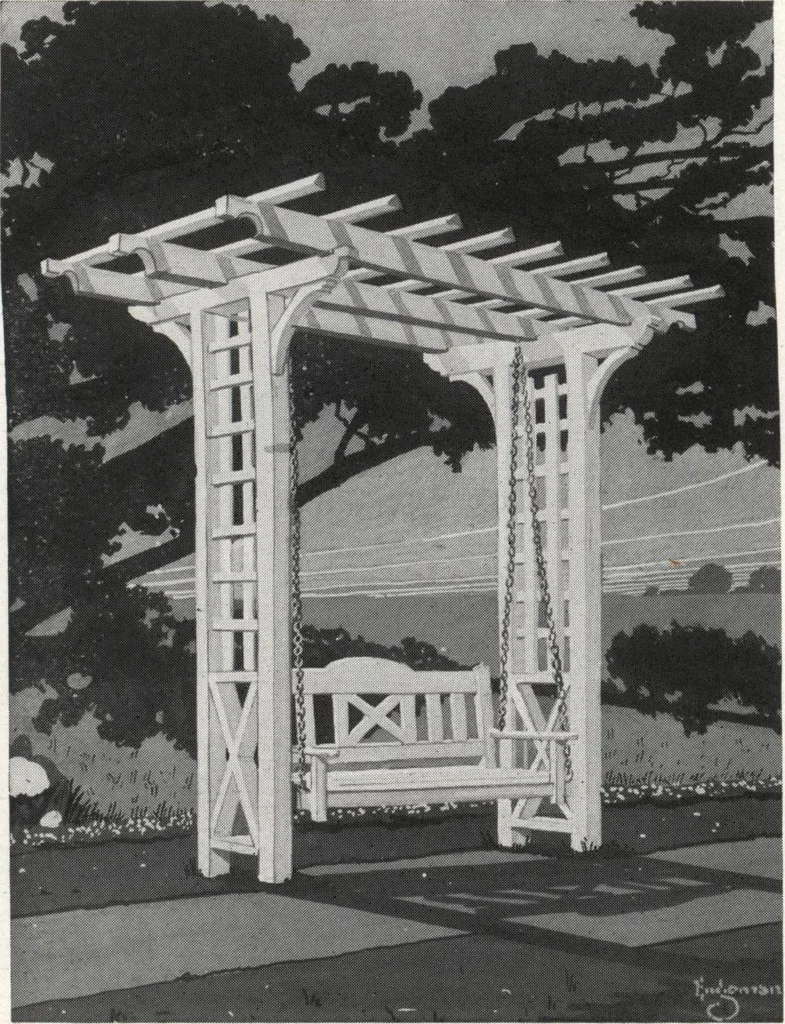 An illustration from Catalog of garden furniture, arbors, pergolas, gateways, trellises, fences, etc., 1920, leaf 75