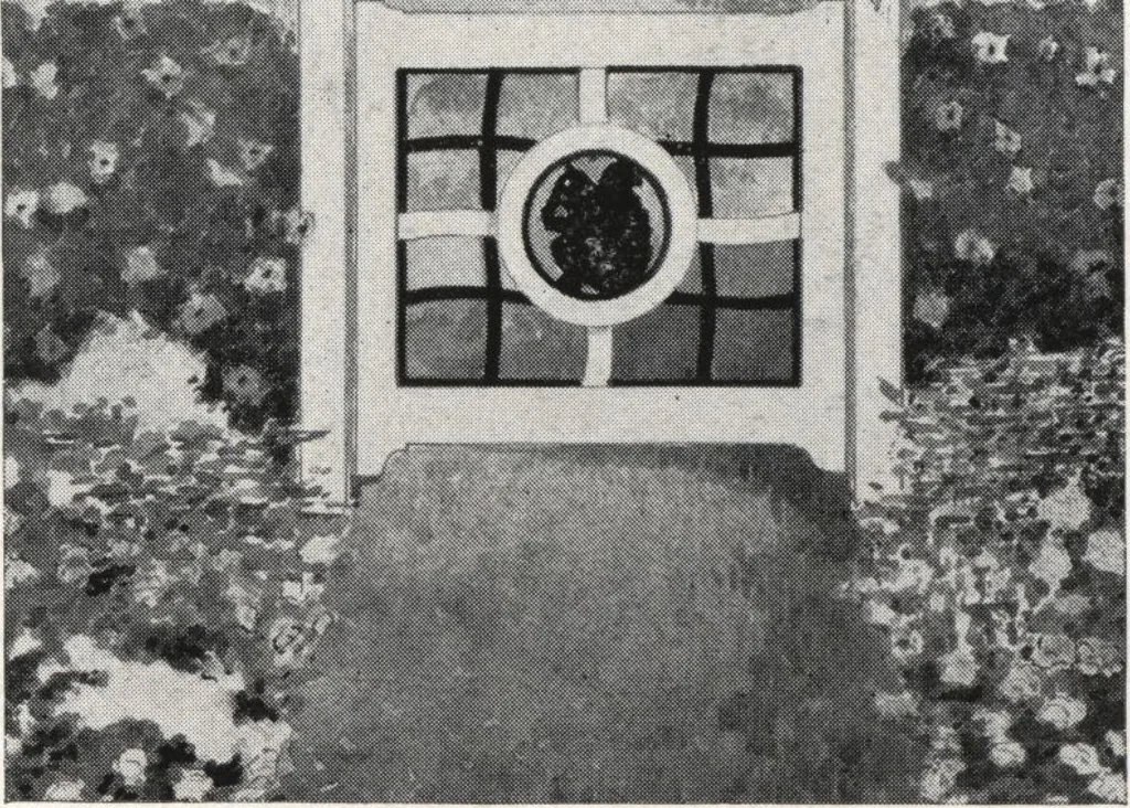 An illustration from Catalog of garden furniture, arbors, pergolas, gateways, trellises, fences, etc., 1920, leaf 76