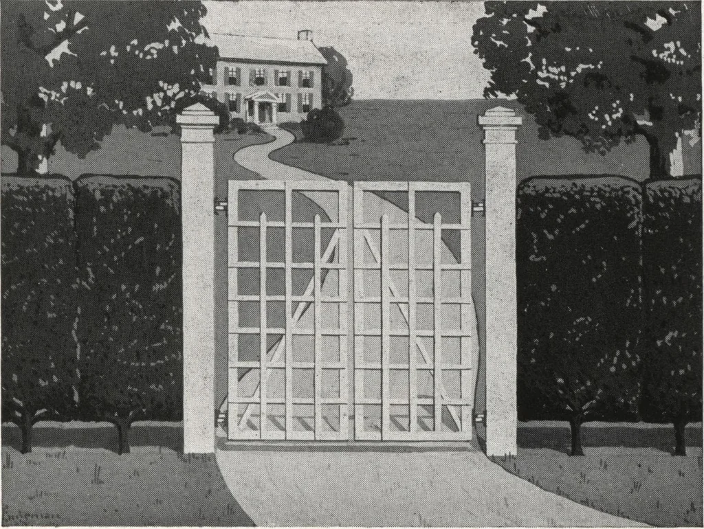 An illustration from Catalog of garden furniture, arbors, pergolas, gateways, trellises, fences, etc., 1920, leaf 78