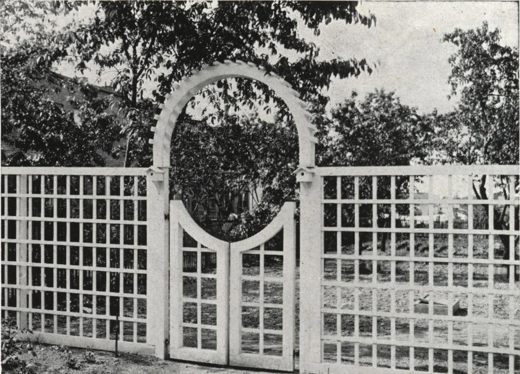 An illustration from Catalog of garden furniture, arbors, pergolas, gateways, trellises, fences, etc., 1920, leaf 83