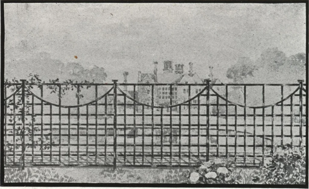 An illustration from Catalog of garden furniture, arbors, pergolas, gateways, trellises, fences, etc., 1920, leaf 85
